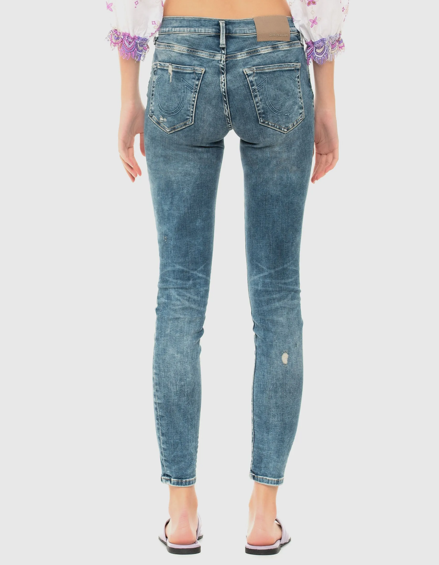 Mid-Waist Skinny Jeans mit Destroyed-Details