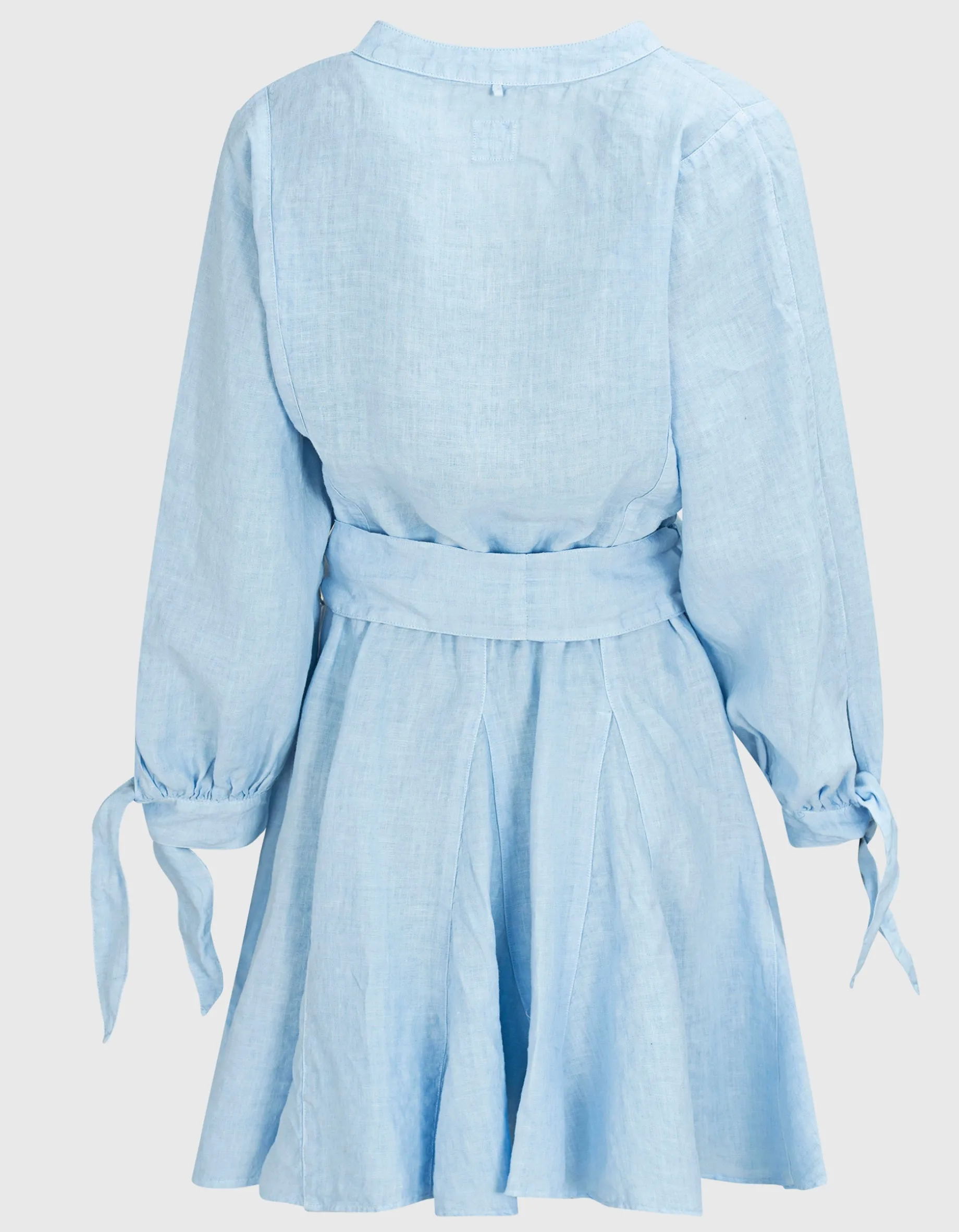 Mini Leinen-Kleid mit Bindegürtel
