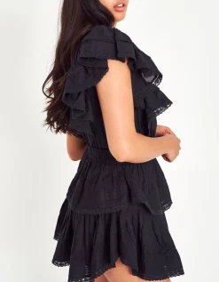 Mini Volant-Kleid Gwen mit Spitzen-Details