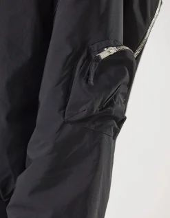 Nylon-Mix Bomberjacke mit Zipper-Details