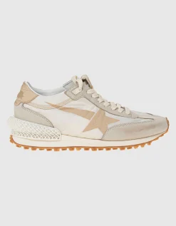 Nylon-Sneaker mit Leder-Details