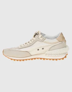 Nylon-Sneaker mit Leder-Details