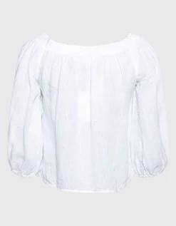 Off-Shoulder Leinen-Bluse