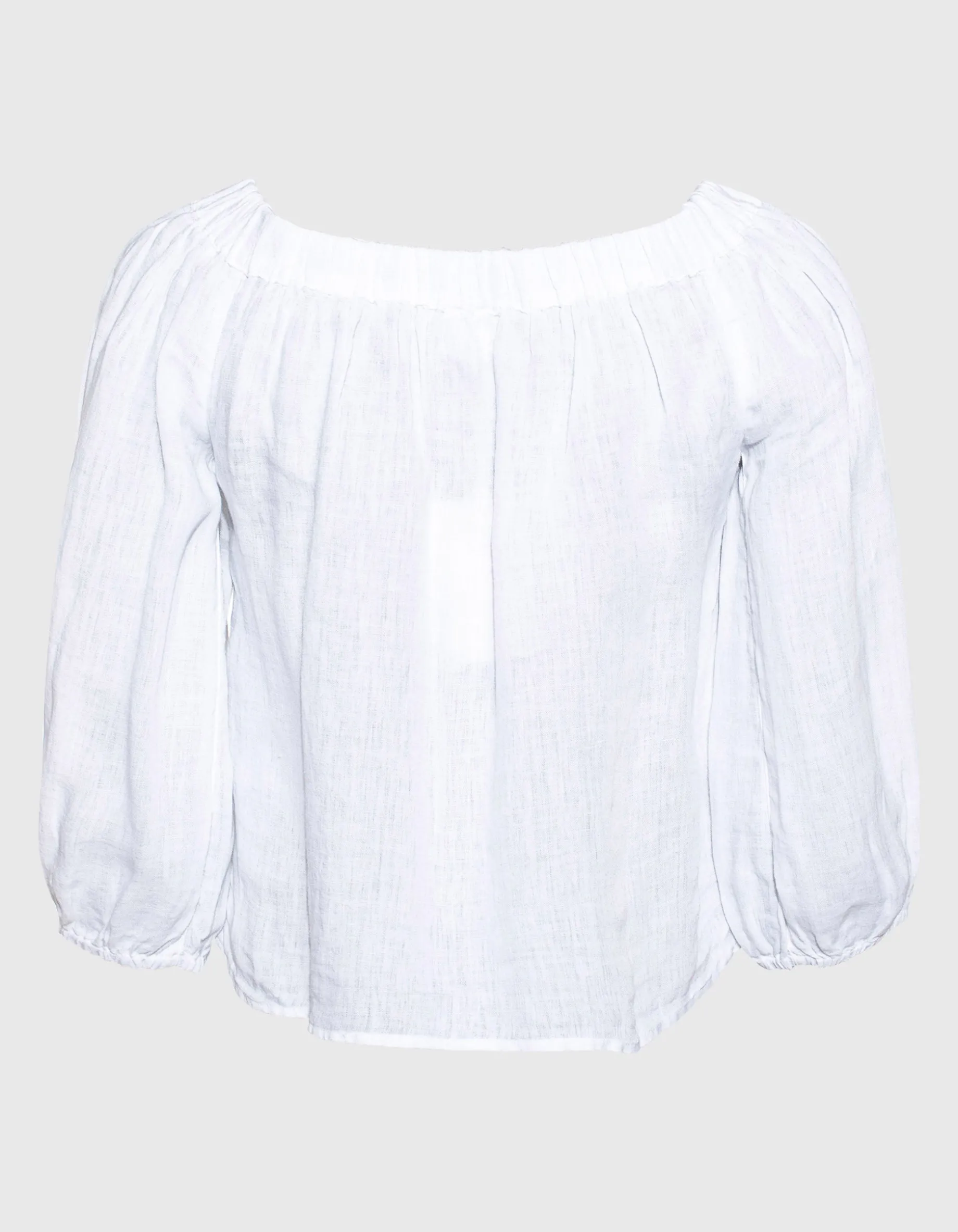 Off-Shoulder Leinen-Bluse
