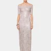 Off-Shoulder Maxi-Spitzen-Kleid