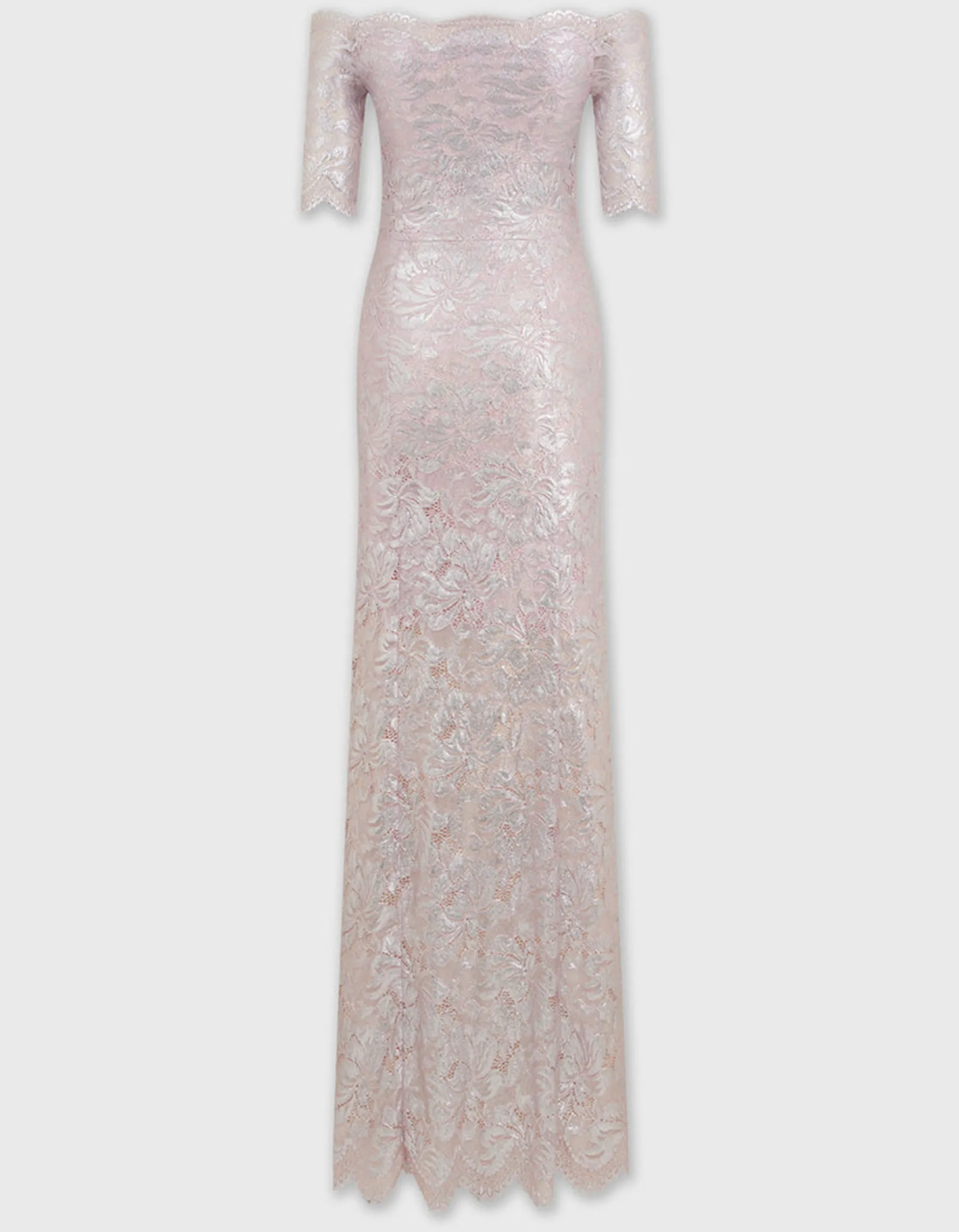 Off-Shoulder Maxi-Spitzen-Kleid