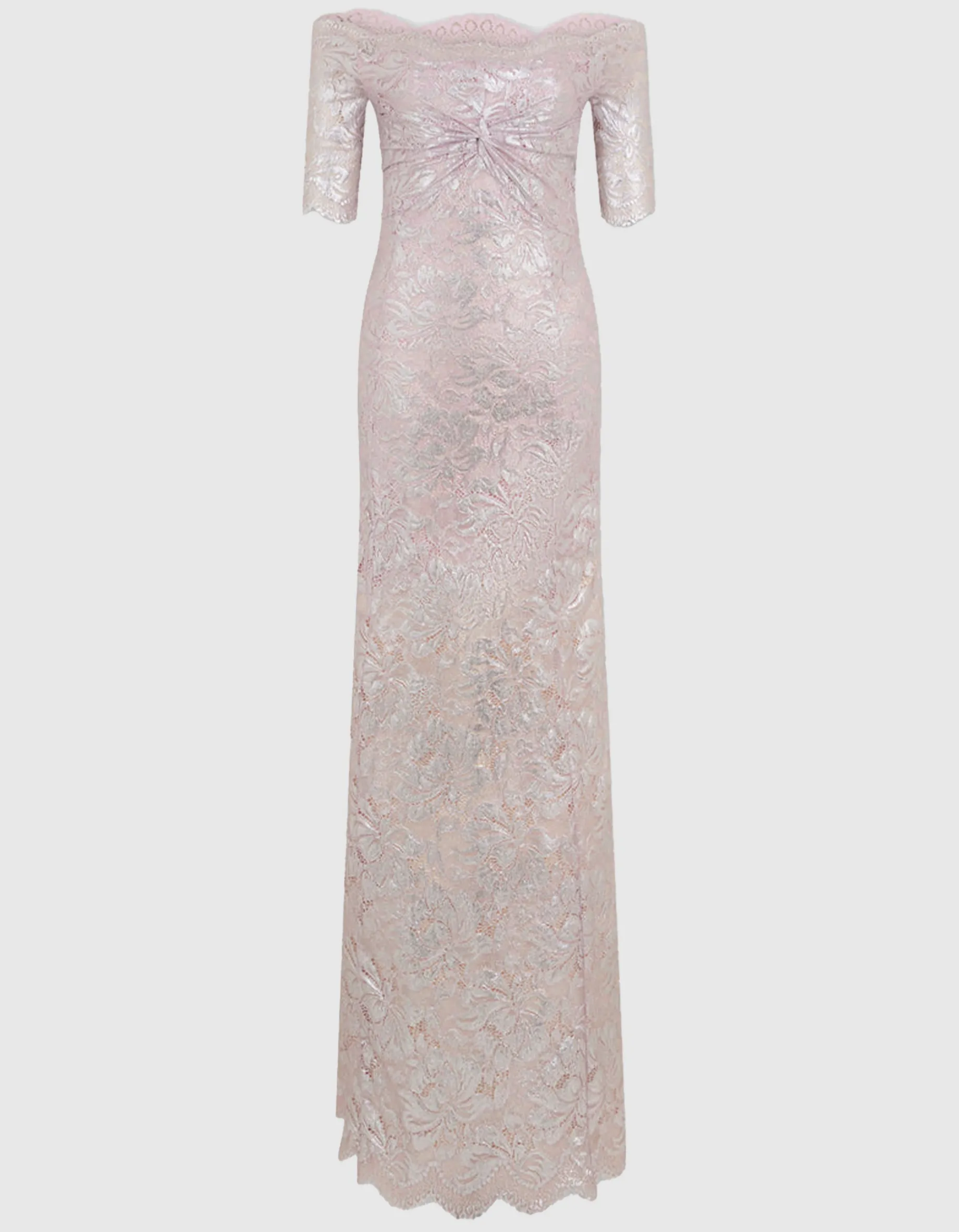 Off-Shoulder Maxi-Spitzen-Kleid