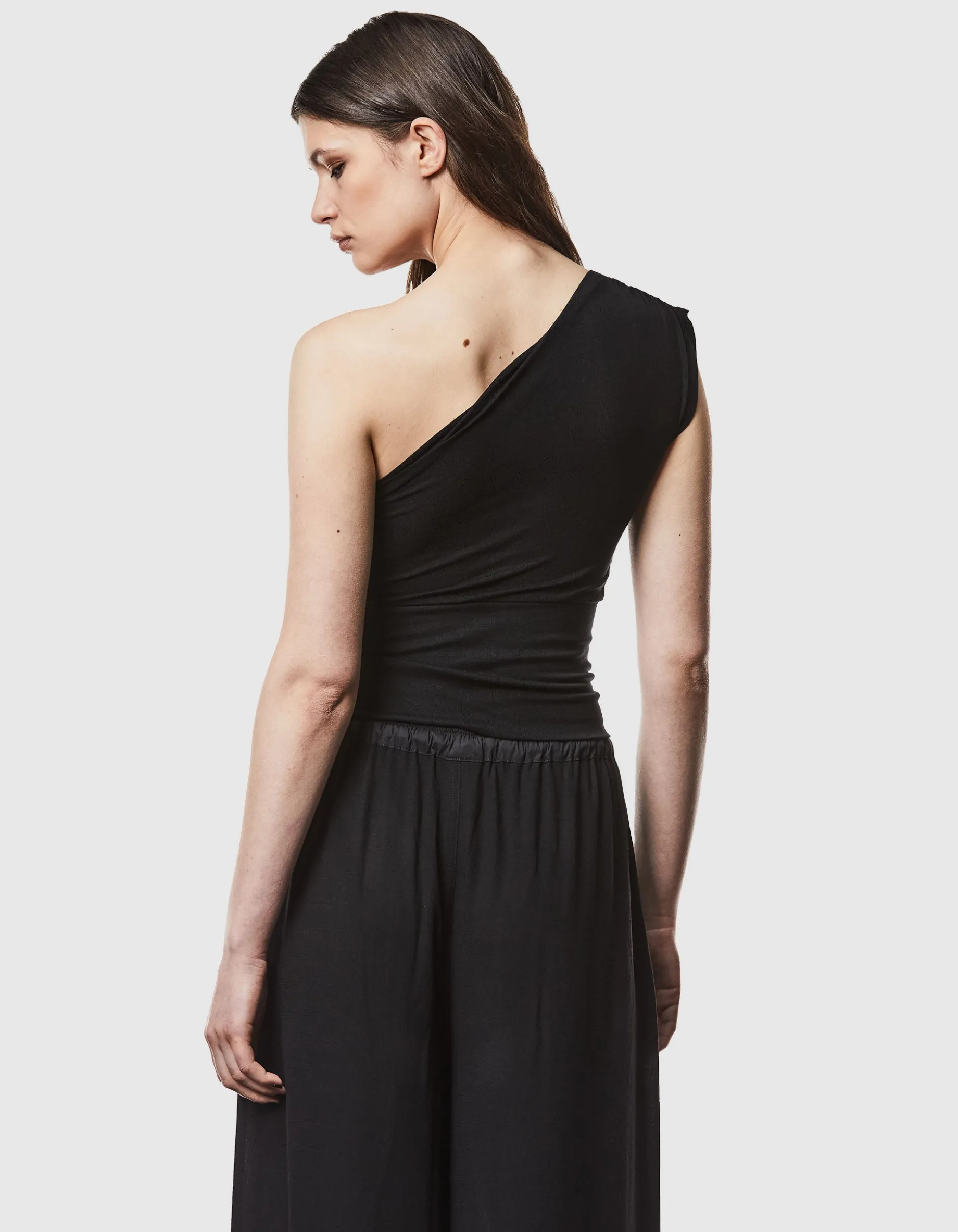 One-Shoulder Top mit Raffung