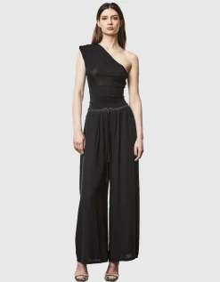 One-Shoulder Top mit Raffung