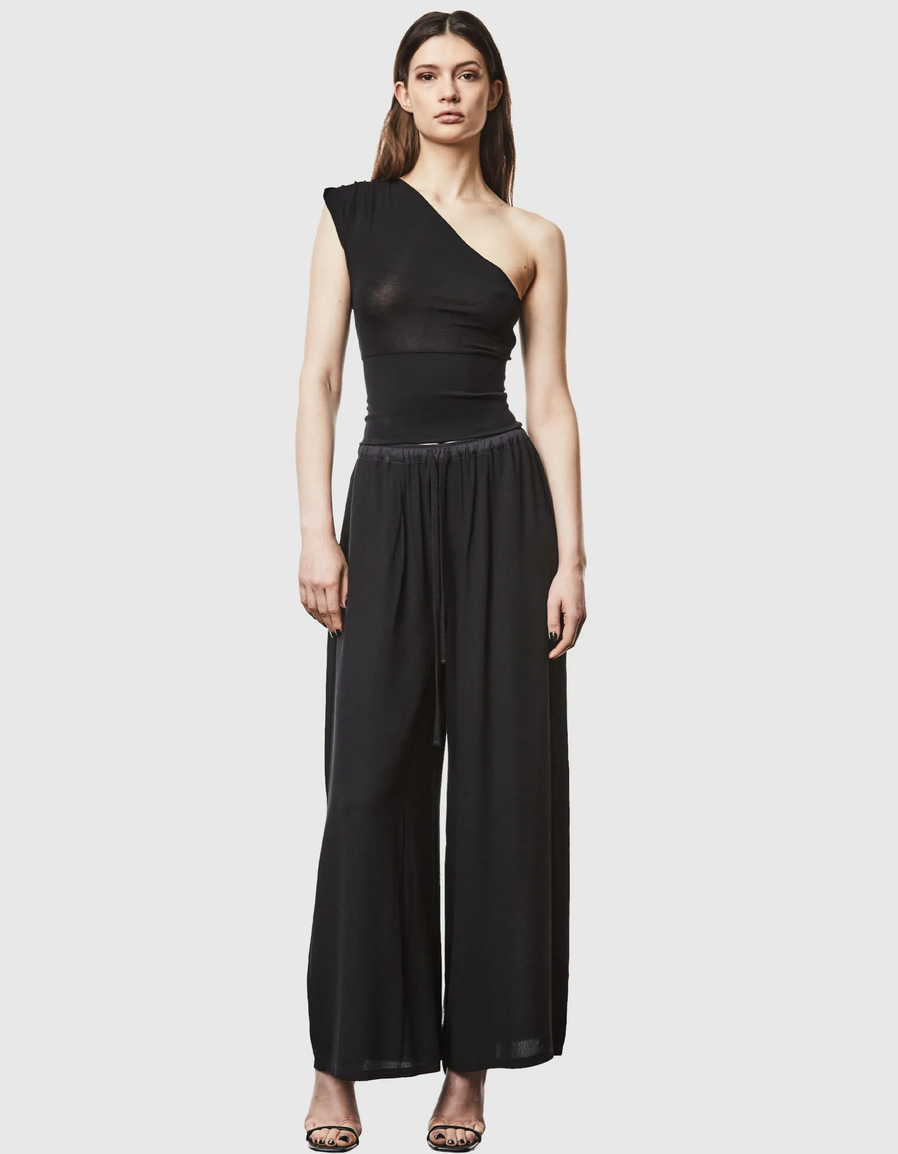One-Shoulder Top mit Raffung