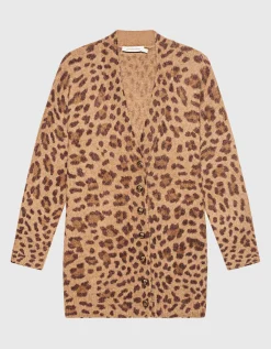 Oversize Alpaka-Mix Cardigan Crush im Leo-Design