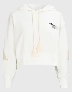 Oversize Crop-Hoodie mit Stickereien