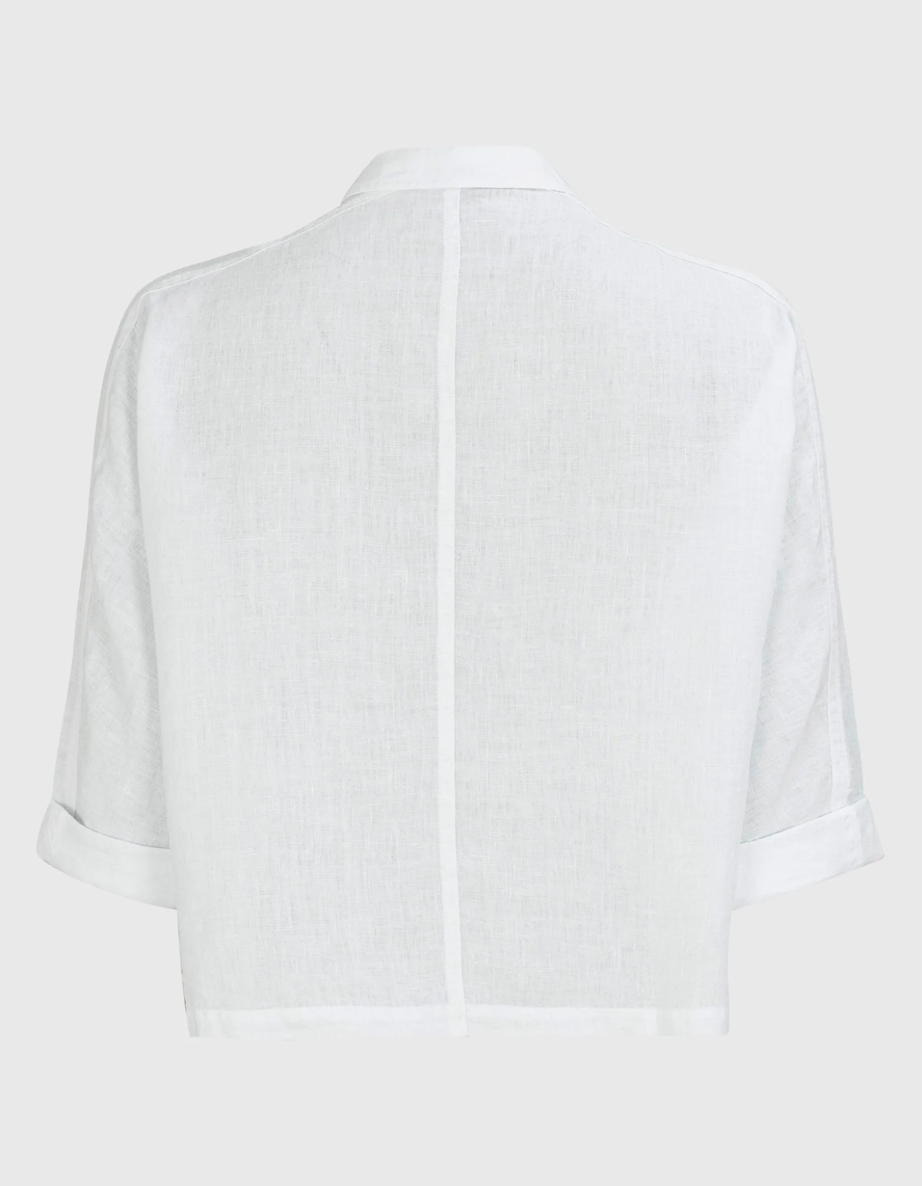 Oversize Cropped Leinen-Bluse
