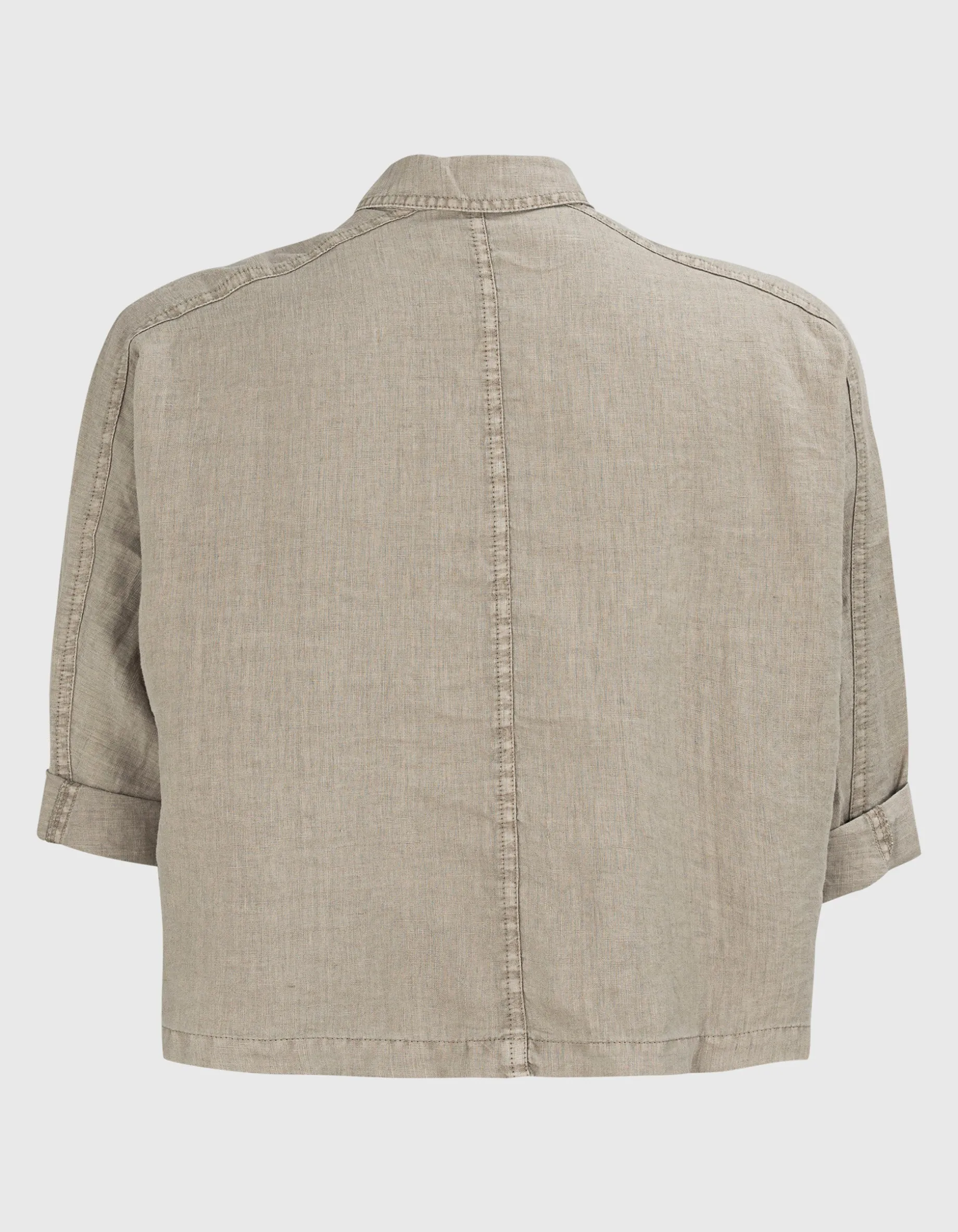 Oversize Cropped Leinen-Bluse