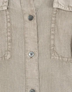 Oversize Cropped Leinen-Bluse