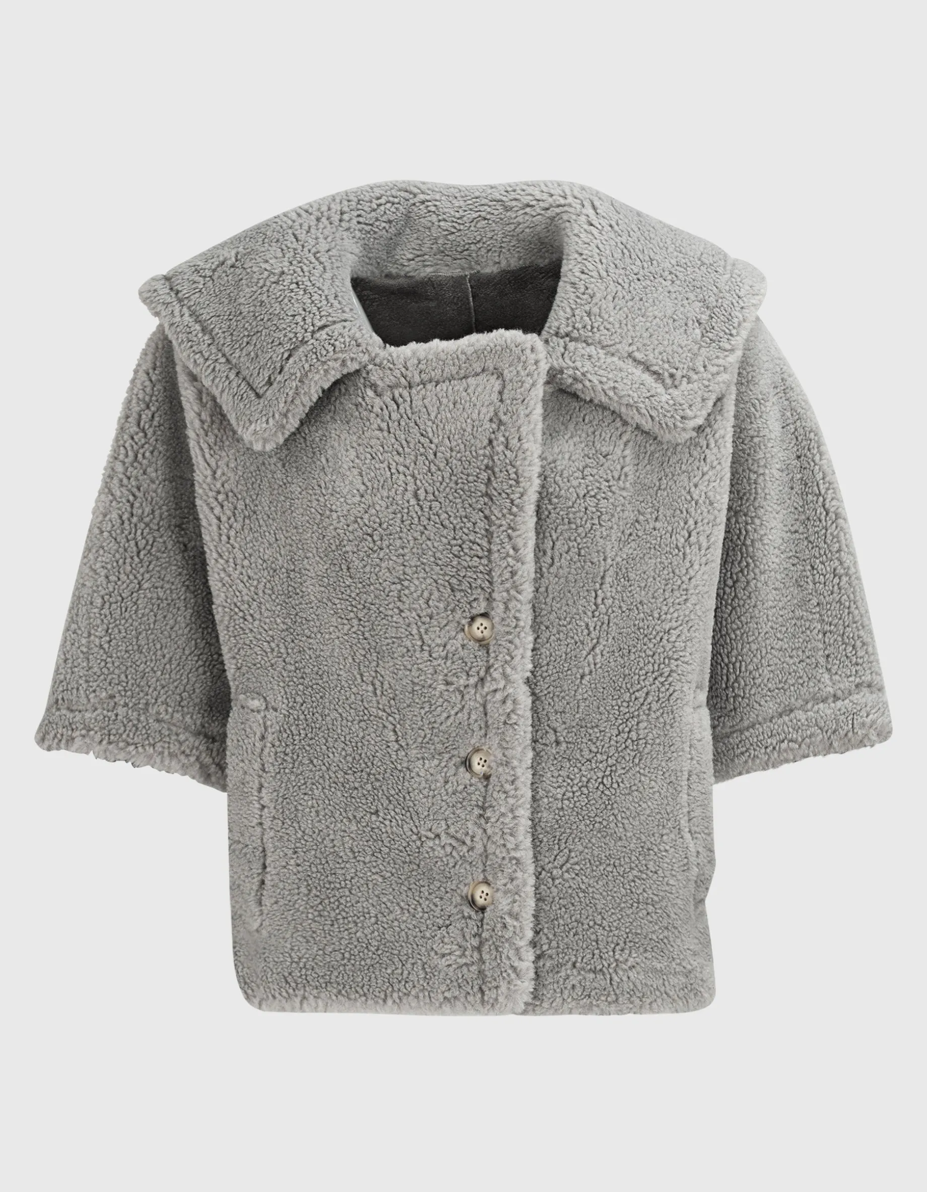Oversize Cropped Teddyfell-Cape
