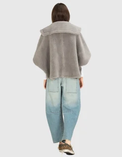 Oversize Cropped Teddyfell-Cape