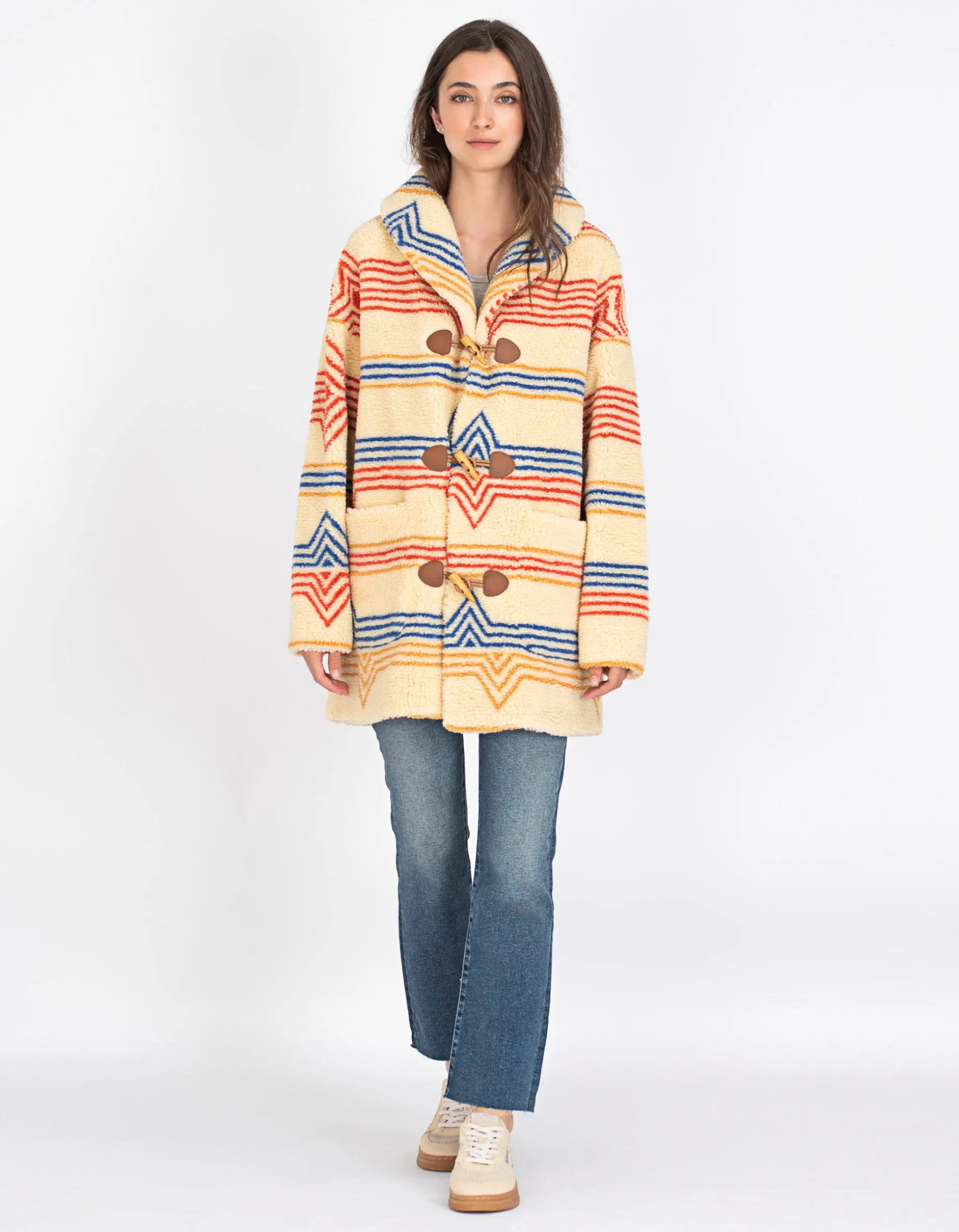 Oversize Duffle-Coat aus Fleece