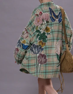 Oversize Flanell-Hemd mit Applikation