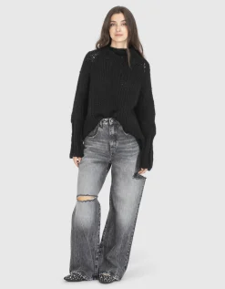 Oversize Grobstrick-Kaschmirpullover