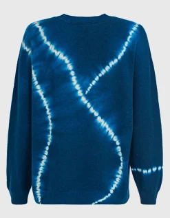 Oversize Kaschmirpullover im Batik-Design