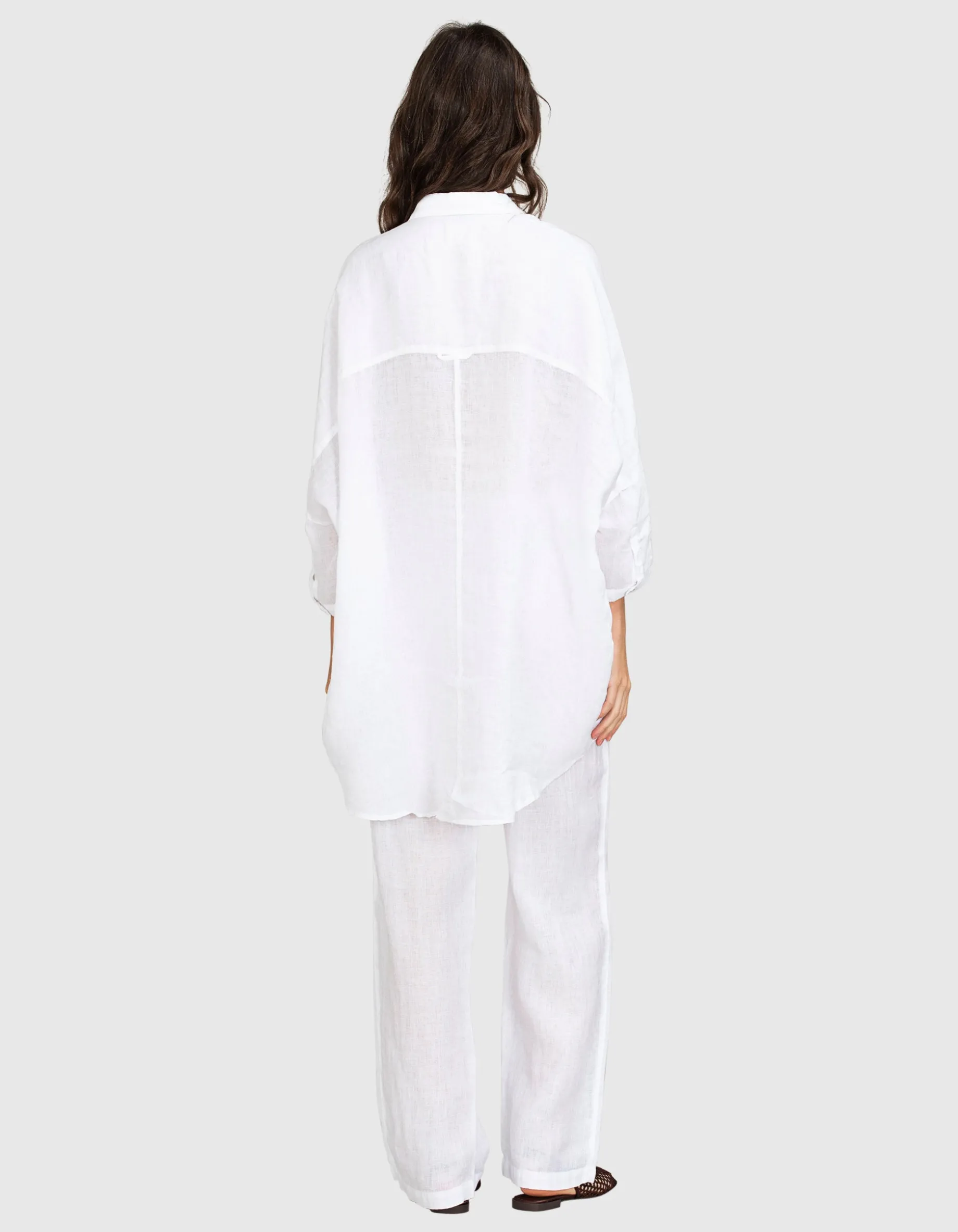 Oversize Leinen-Bluse