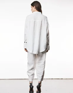 Oversize Leinen-Mix Hemd