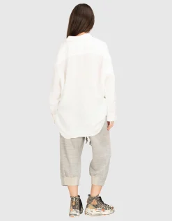 Oversize Leinen-Mix Hemd