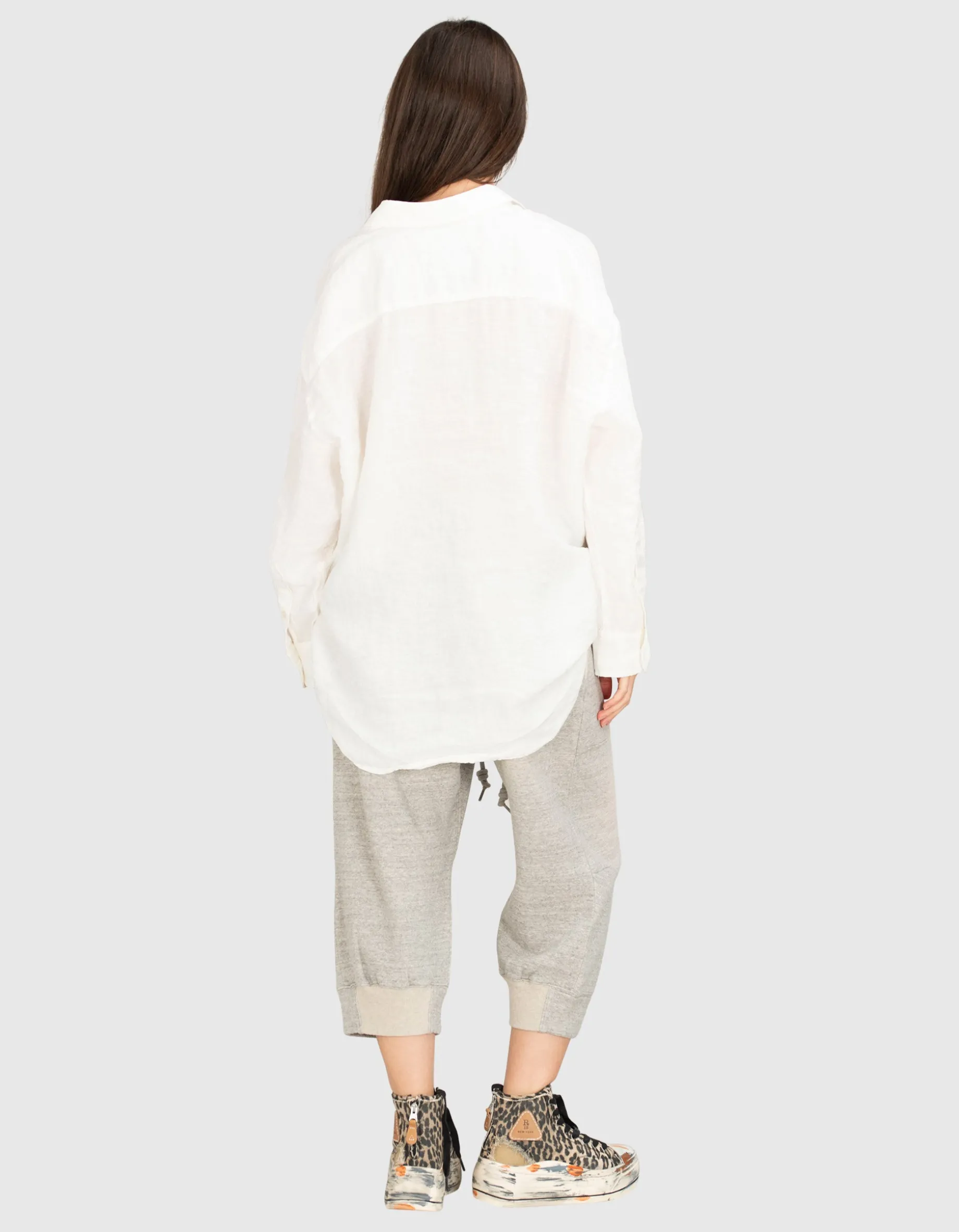 Oversize Leinen-Mix Hemd