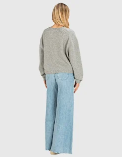 Oversize Strickpullover mit Rundhalsausschnitt