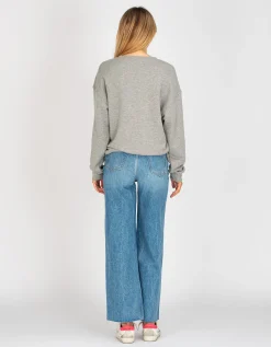 Oversize Sweatshirt mit Labelstickerei