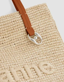 Raffia Tote Bag mit Logo