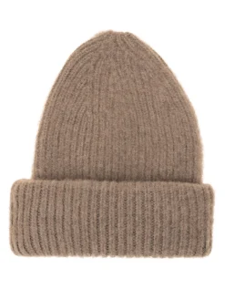 Rippstrick Kaschmir-Beanie