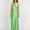 Satin-Neckholder Kleid
