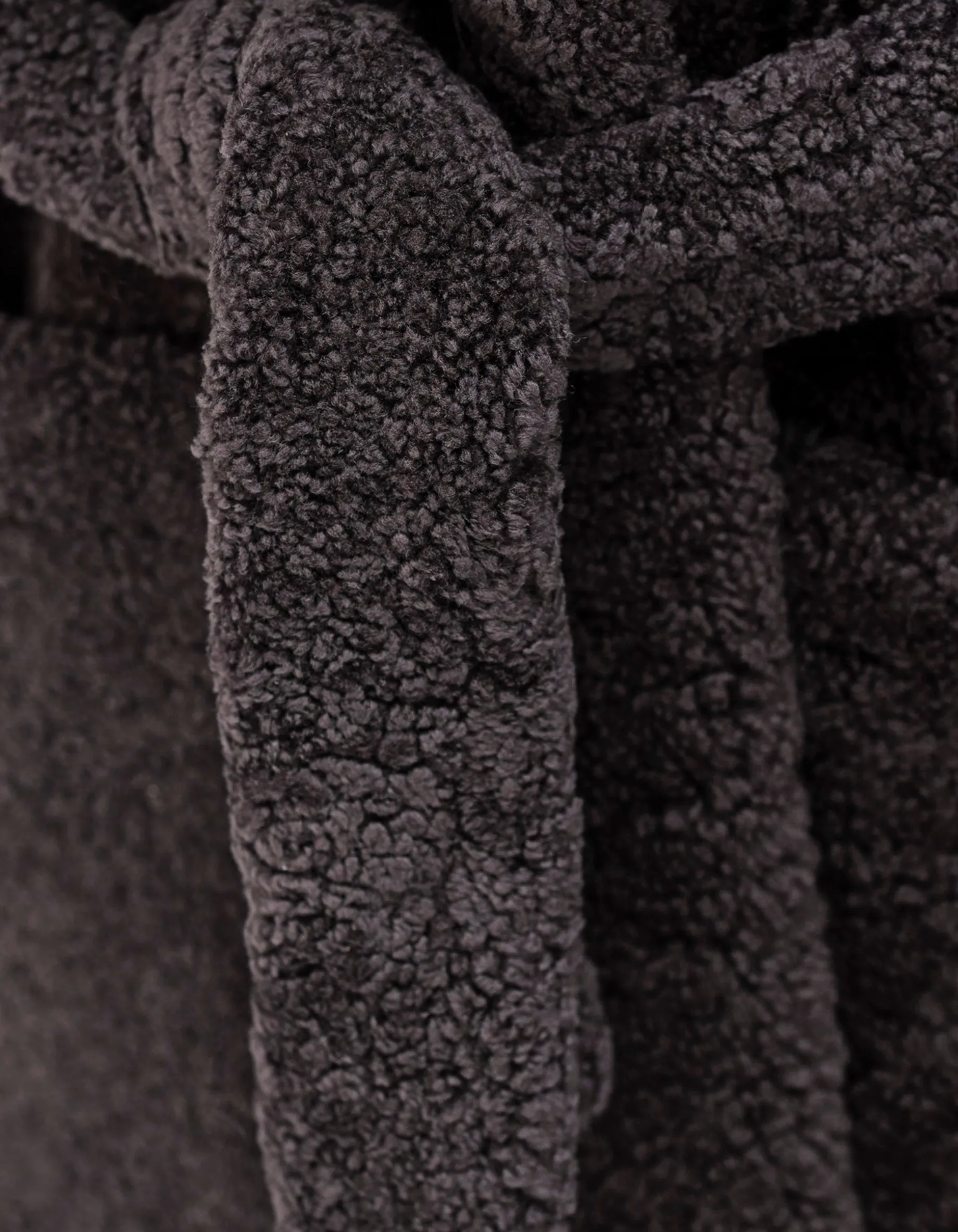 Schafleder-Shearling Mantel mit Bindegürtel