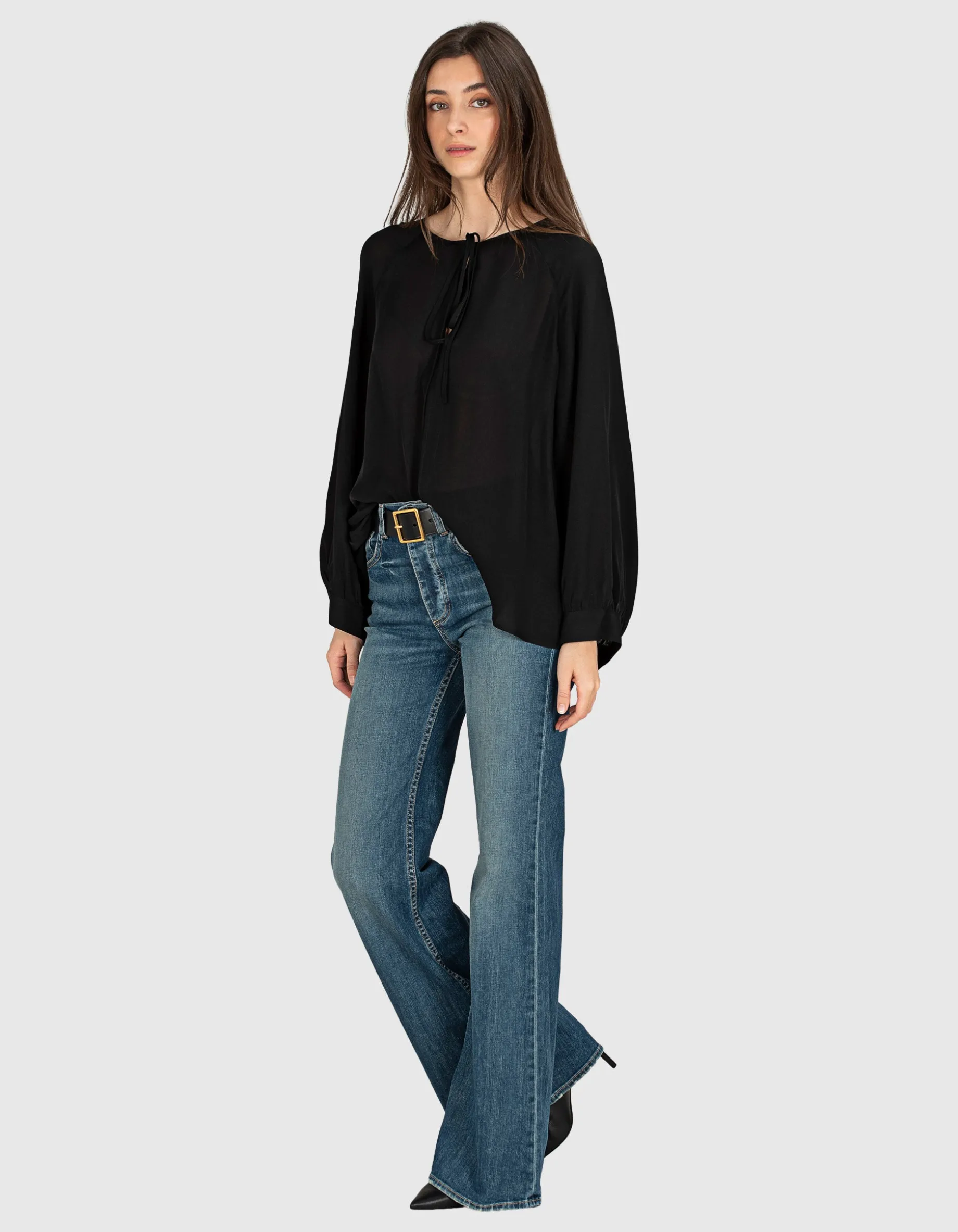 Seiden-Bluse Acadia mit Bindedetail