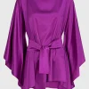 Seiden-Bluse mit Bindegürtel