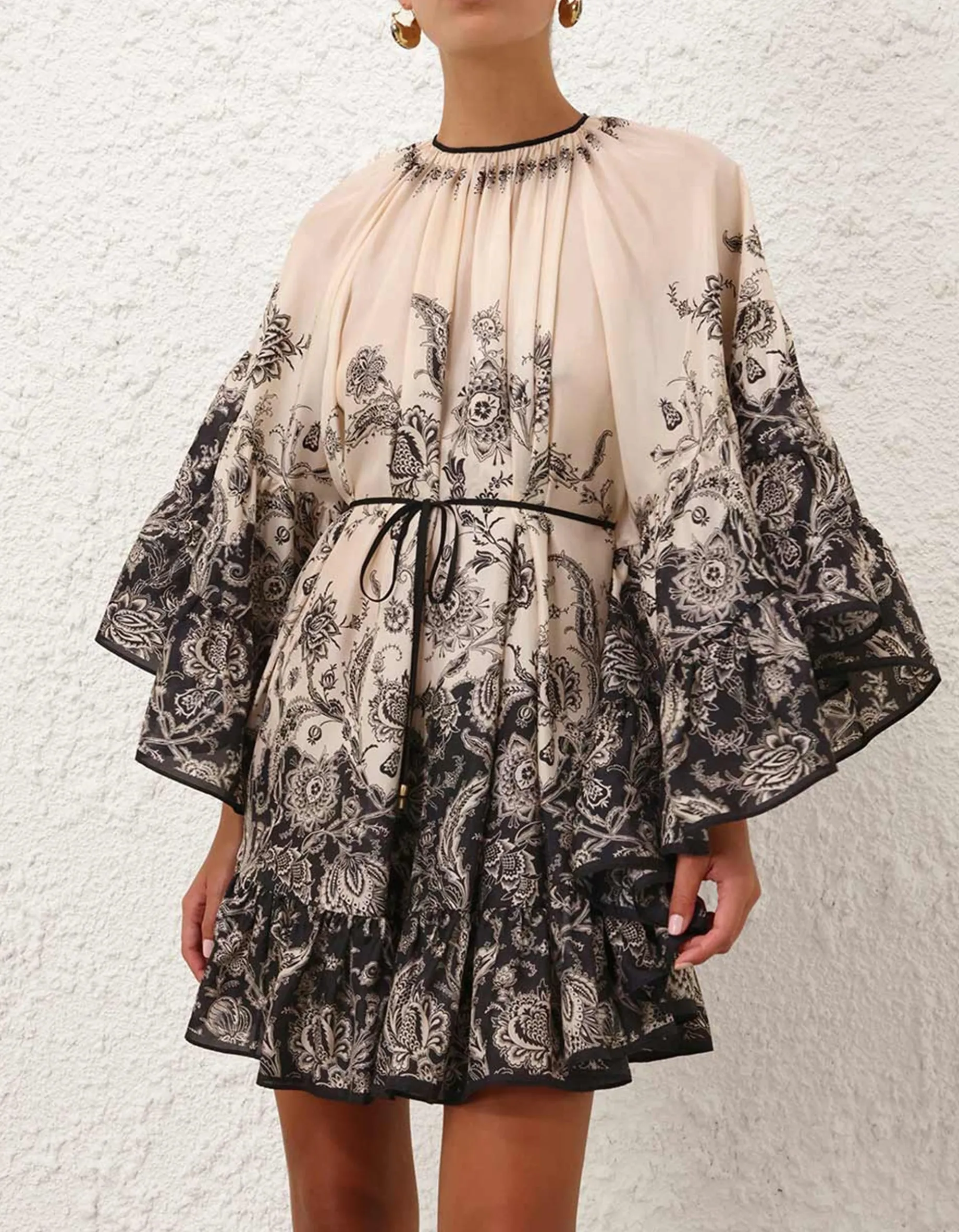 Seiden-Kleid Rhiannon mit Bindegürtel