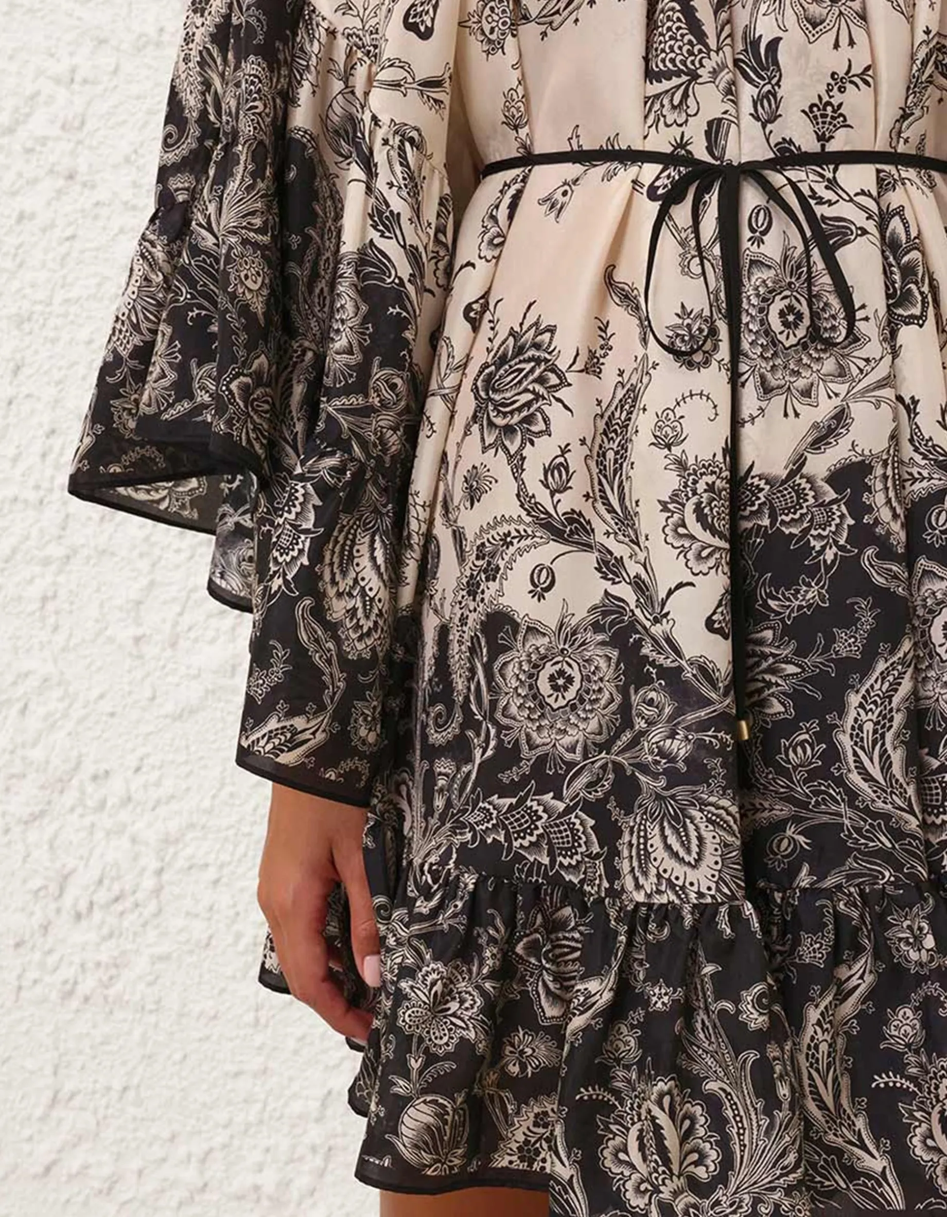 Seiden-Kleid Rhiannon mit Bindegürtel