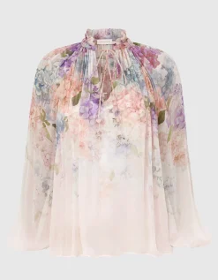 Semi-transparente Bluse Dawning mit Blumen-Print