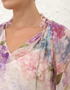 Semi-transparente Bluse Dawning mit Blumen-Print