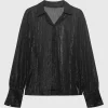 Semi-transparente Bluse Ginalla mit Effektgarn