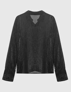 Semi-transparente Bluse Ginalla mit Effektgarn