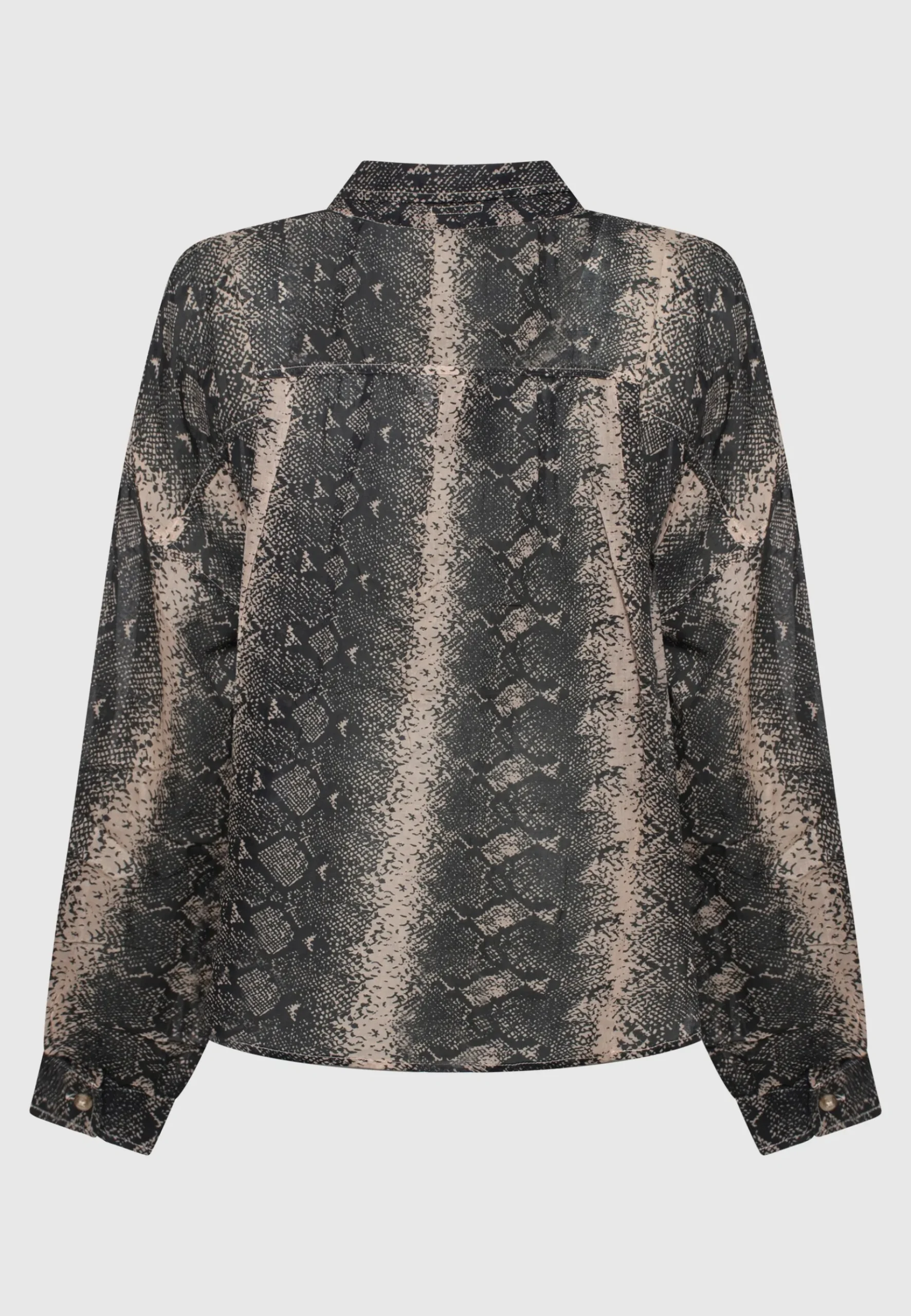 Semi-Transparente Bluse im Animal-Print