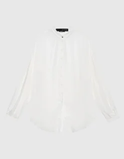 Semi-transparente Oversize-Bluse mit Seidenanteil