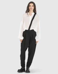 Semi-transparente Oversize-Bluse mit Seidenanteil