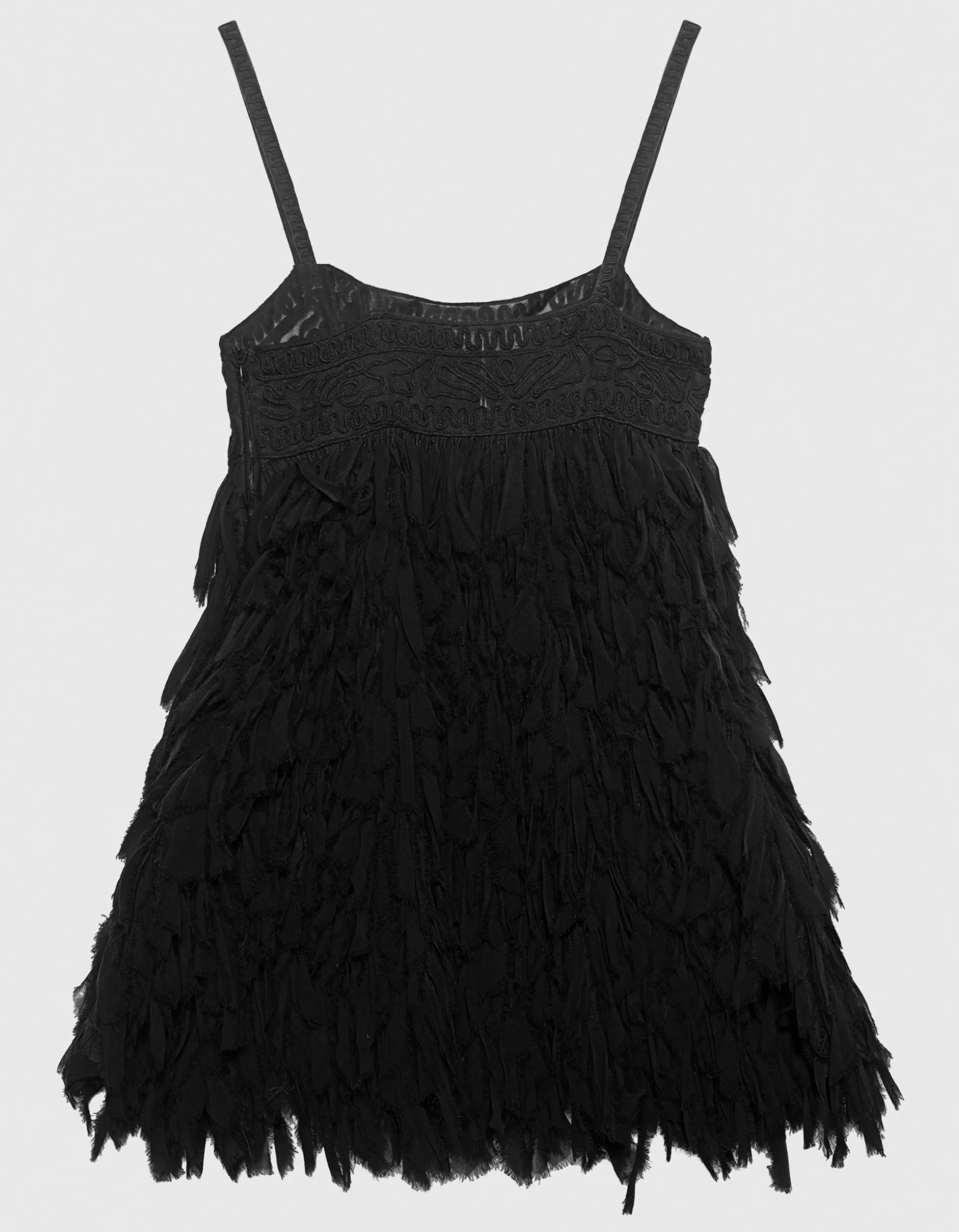 Semi-Transparentes Mini-Kleid Harlow mit Fransen