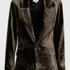 Slim-Fit Samt-Blazer mit Seiden-Anteil