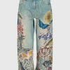 Straight-Leg Jeans mit Applikationen