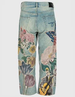 Straight-Leg Jeans mit Applikationen